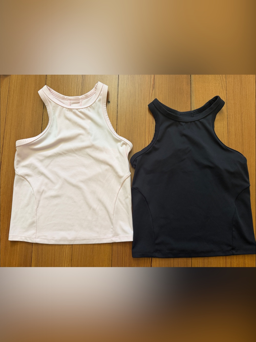 all in motion Pink & Black Racerback Tank Tops - Pack of 2, size small EUC